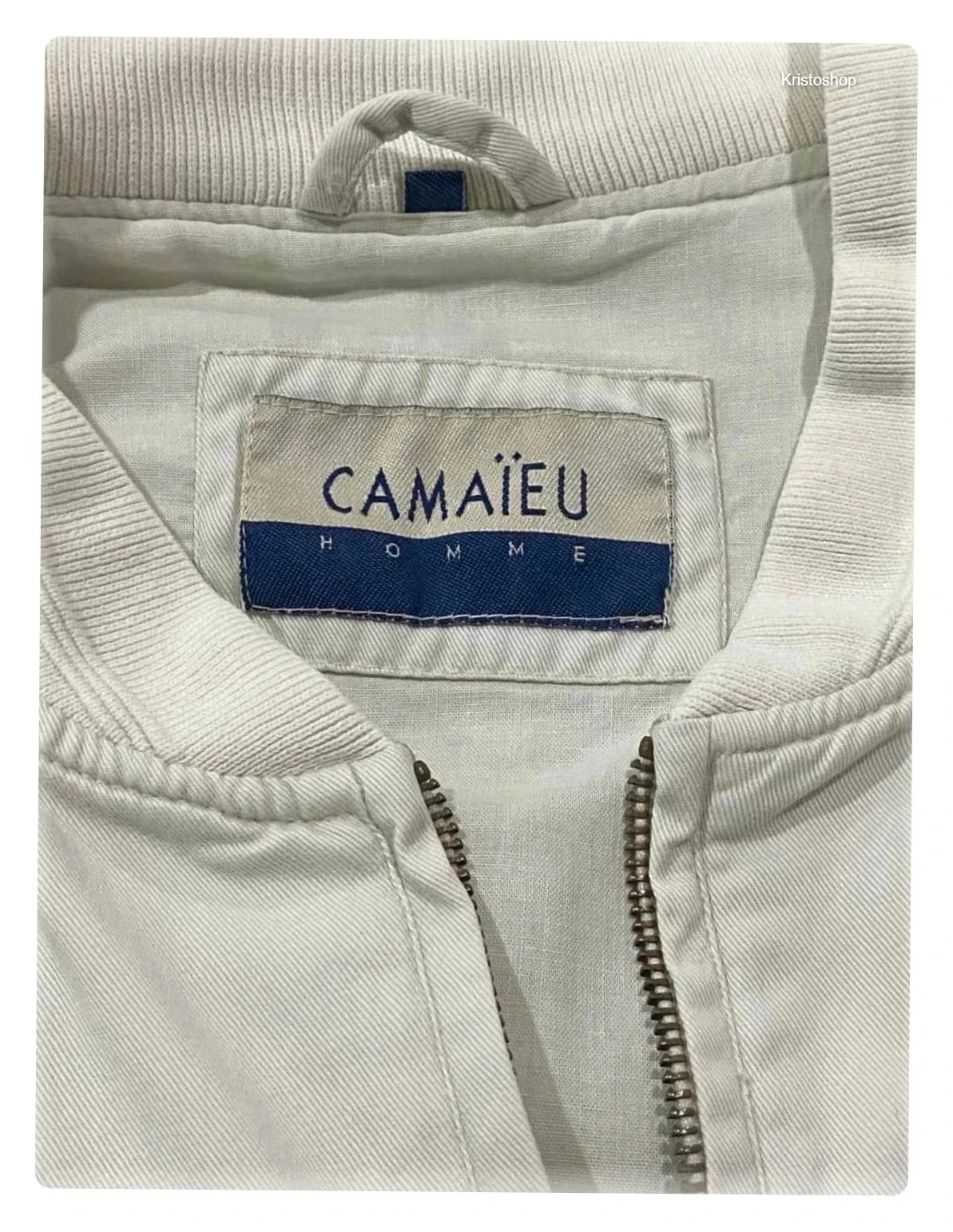 Chaqueta retro Camaieu Harrington beige Talla L Vintage 90s – photo 7